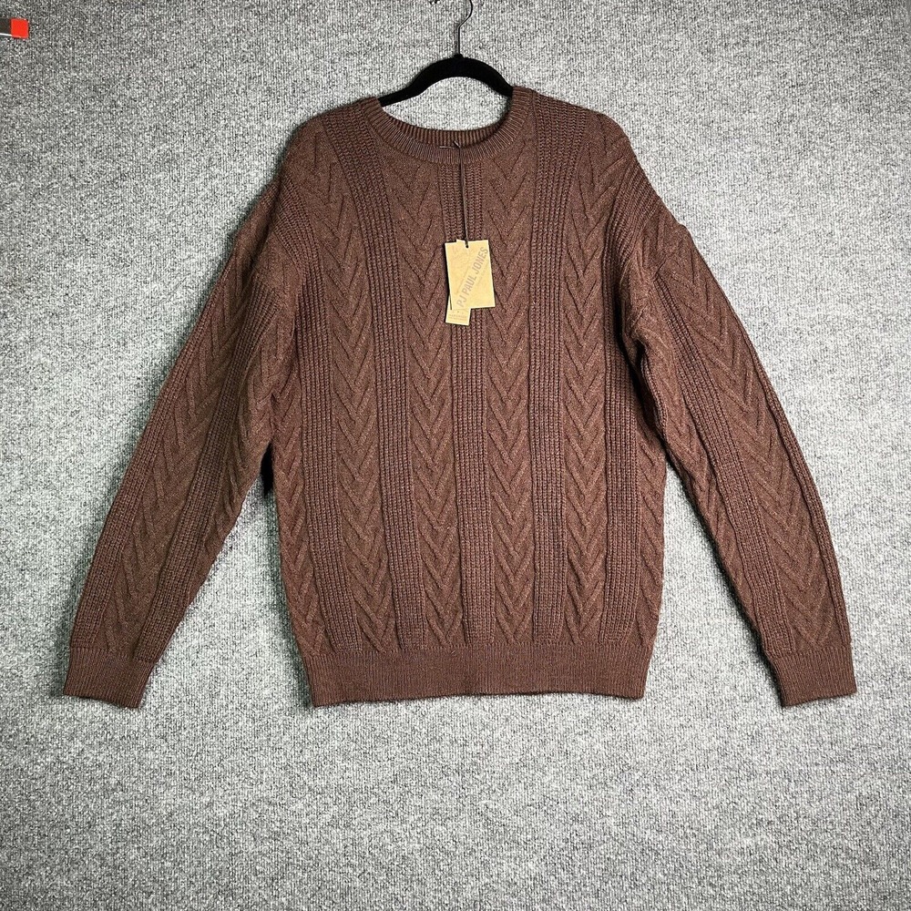 PJ Paul‎ Jones Sweater Men's S Small Brown Knitted Casual Minimalist New